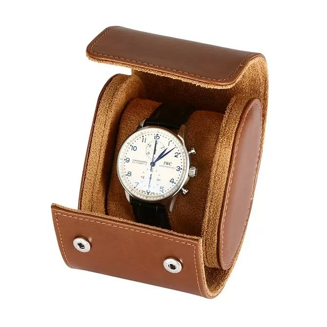 Jqueen Single Watch Roll Leather Brown