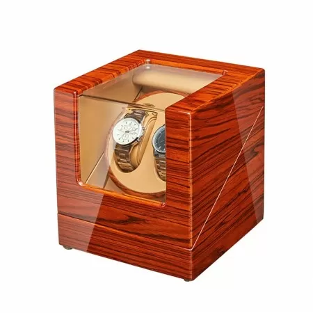 Jqueen Double Watch Winders Box Rosewood Red