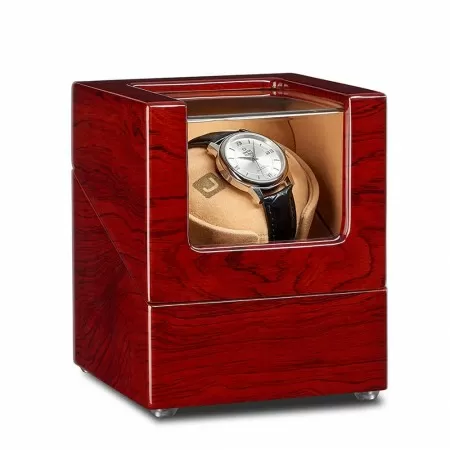 Jqueen Single Watch Winder Box Rosewood Red