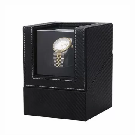 Jqueen Single Automatic Watch Winder Box Wood Black