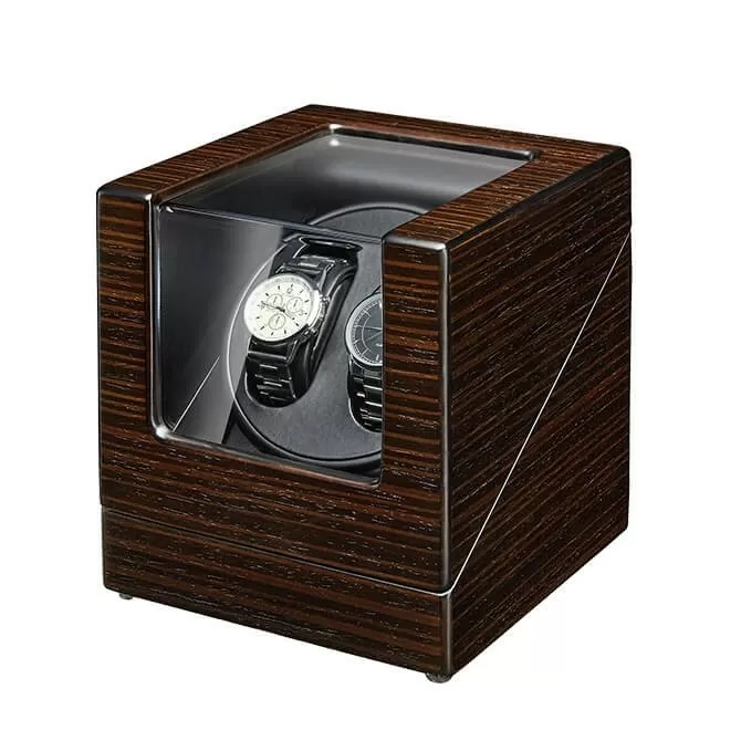 Jqueen Discount Double Watch Winders Box Wood Brown with 21 Rotation Modes