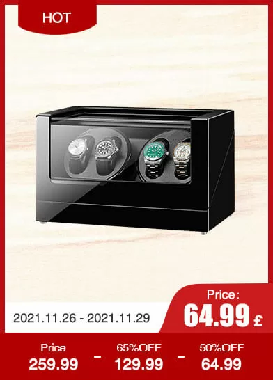 Jqueen Double Watch Winders Box Wood Brown